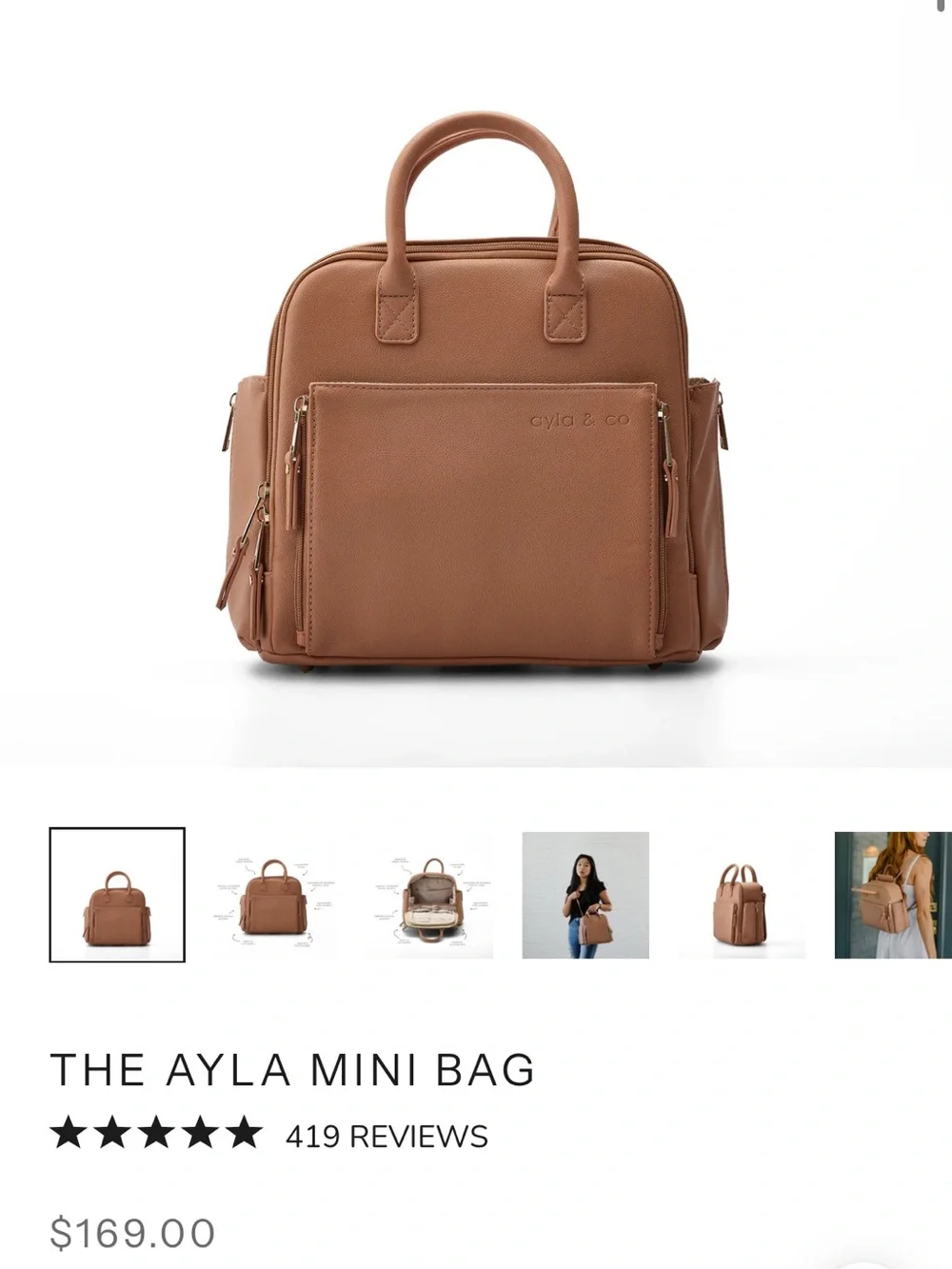 Ayla & co cafe Baby Diaper Bag Backpack - Chic Everyday Carry